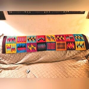 Vintage Peruvian Hand-Weaved Wool Table Runner